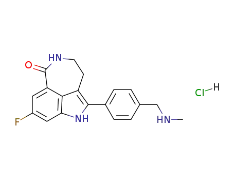 8-fluoro-2-((4-methylaminomethyl)phenyl)-1,3,4,5-tetrahydro-azepino[5,4,3-cd]indol-6-one hydrochloride