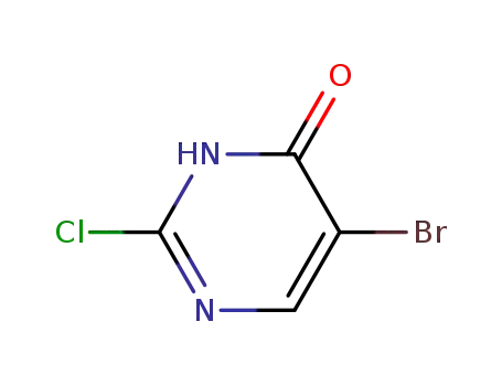 Molecular Structure of 844843-37-4 (4(1H)-Pyrimidinone, 5-bromo-2-chloro-)