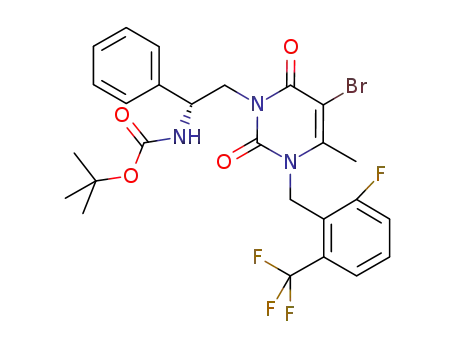 {(R)-2-[5-bromo-3-(2-fluoro-6-trifluoromethyl-benzyl)-4-methyl-2,6-dioxo-3,6-dihydro-2H-pyrimidin-1-yl]-1-phenyl-ethyl}-carbamic acid tert-butyl ester