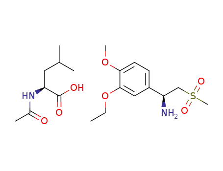 Molecular Structure of 608141-43-1 ((S)-1-(3-Ethoxy-4-Methoxyphenyl)-2-(Methylsulfonyl)ethylaMine N-acetyl-L-leucine salt)