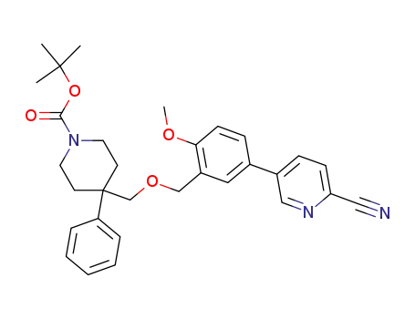 tert-butyl 4-((5-(6-cyanopyridin-3-yl)-2-methoxybenzyloxy)methyl)-4-phenylpiperidine-1-carboxylate