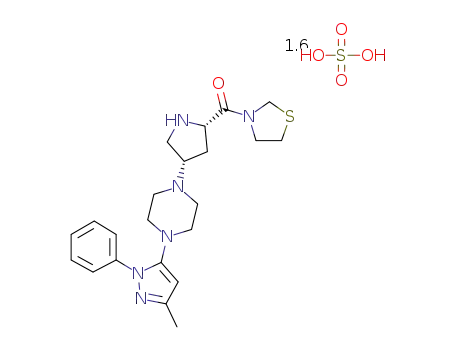 3-{(2S,4S)-4-[4-(3-methyl-1-phenyl-1H-pyrazol-5-yl)piperazin-1-yl]pyrrolidin-2-ylcarbonyl}thiazolidine sulfate