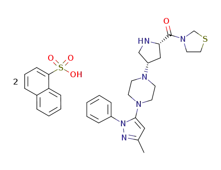 3-{(2S,4S)-4-[4-(3-methyl-1-phenyl-1H-pyrazol-5-yl)piperazin-1-yl]pyrrolidin-2-ylcarbonyl}thiazolidine dinaphthalene-1-sulfonate