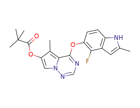 4-(4-fluoro-2-methyl-1H-indol-5-yloxy)-5-methylpyrrolo[1,2-f][1,2,4]triazin-6-yl pivalate