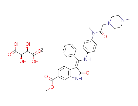 methyl (3Z)-3-{[(4-{methyl[(4-methylpiperazin-1-yl)acetyl]amino}phenyl)amino](phenyl)methylidene}-2-oxo-2,3-dihydro-1H-indole-6-carboxylate L-tartrate