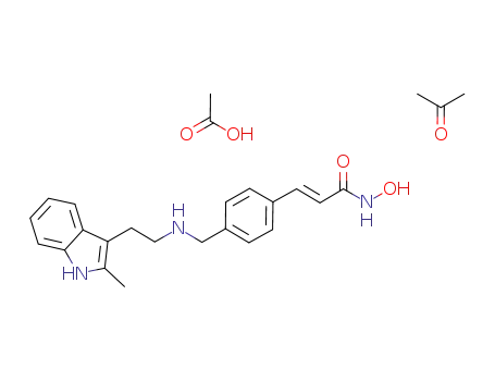 N-hydroxy-3-[4-[[[2-(2-methyl-1H-indol-3-yl)ethyl]amino]methyl]phenyl]-2E-2-propenamide acetate acetone solvate
