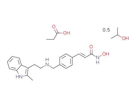N-hydroxy-3-[4-[[[2-(2-methyl-1H-indol-3-yl)ethyl]amino]methyl]phenyl]-2E-2-propenamide propionate isopropanol hemisolvate
