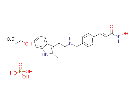 N-hydroxy-3-[4-[[[2-(2-methyl-1H-indol-3-yl)ethyl]amino]methyl]phenyl]-2E-2-propenamide phosphate ethanol hemisolvate