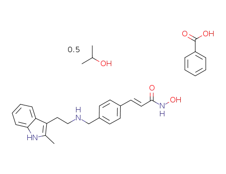 N-hydroxy-3-[4-[[[2-(2-methyl-1H-indol-3-yl)ethyl]amino]methyl]phenyl]-2E-2-propenamide benzoate 2-propanol hemisolvate