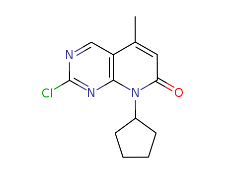 1013916-37-4,2-chloro-8-cyclopentyl-5-Methylpyrido[2,3-d]pyriMidin-7(8H)-one,2-chloro-8-cyclopentyl-5-Methylpyrido[2,3-d]pyriMidin-7(8H)-one;Pyrido[2,3-d]pyriMidin-7(8H)-one, 2-chloro-8-cyclopentyl-5-Methyl-;2-chloro-8-cyclopentyl-5-Me;Palbociclib Intermediate2;Palbociclib intermediates;2-Chloro-8-cyclopentyl-5-methyl-8H-pyrido[2,3-d]pyrimidin-7-one (For Palbociclib)