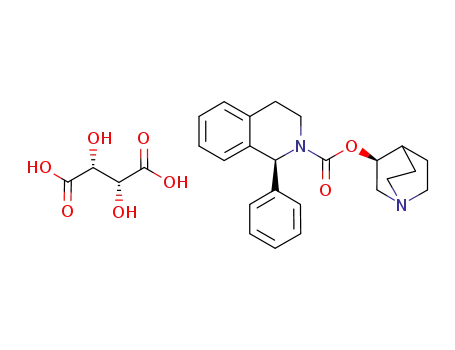 (3S)-1-azabicyclo[2.2.2]oct-3-yl (1S)-3,4-dihydro-1-phenyl-2(1H)-isoquinoline carboxylate tartrate