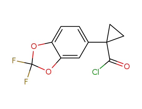 Molecular Structure of 1004294-65-8 (Cyclopropanecarbonyl chloride, 1-(2,2-difluoro-1,3-benzodioxol-5-yl)-)