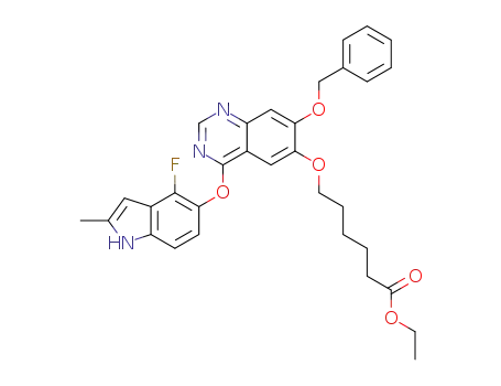 Ethyl 6-(7-(benzyloxy)-4-(4-fluoro-2-methyl-1H-indol-5-yloxy)quinazolin-6-yloxy)-hexanoate