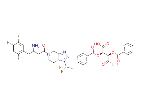 (2R/2S)-4-oxo-4-[3-(trifluoromethyl)-5,6-dihydro[1,2,4]triazolo[4,3-a]pyrazin-7(8H)-yl]-1-(2,4,5-trifluorophenyl)butan-2-amine (-)dibenzolyl-L-tartaric acid salt