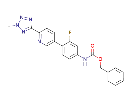 Molecular Structure of 1220910-89-3 (CarbaMic acid, N-[3-fluoro-4-[6-(2-Methyl-2H-tetrazol-5-yl)-3-pyridinyl]phenyl]-, phenylMethyl ester)