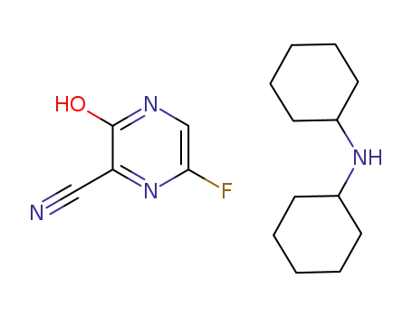 Molecular Structure of 1137606-74-6 (2-Pyrazinecarbonitrile, 6-fluoro-3,4-dihydro-3-oxo-, compd. with N-cyclohexylcyclohexanamine (1:1))