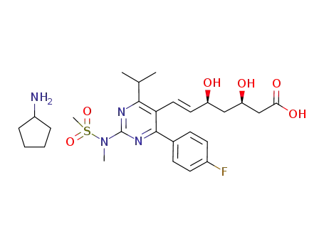 (E)-7-{4-(4-fluorophenyl)-6-isopropyl-2-[methyl(methylsulfonyl)amino]-pyrimidin-5-yl}-(3R,5S)-3,5-dihydroxy-hept-6-enoic acid cyclopentylammonium salt