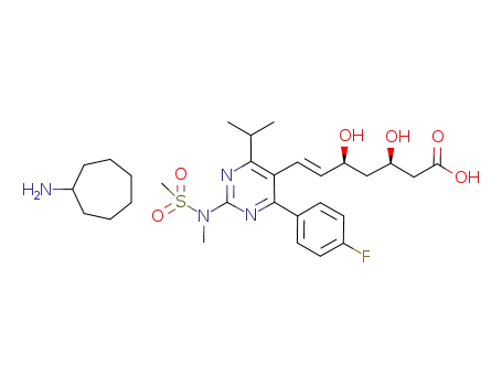 (E)-7-{4-(4-fluorophenyl)-6-isopropyl-2-[methyl(methylsulfonyl)amino]-pyrimidin-5-yl}-(3R,5S)-3,5-dihydroxy-hept-6-enoic acid cycloheptylammonium salt