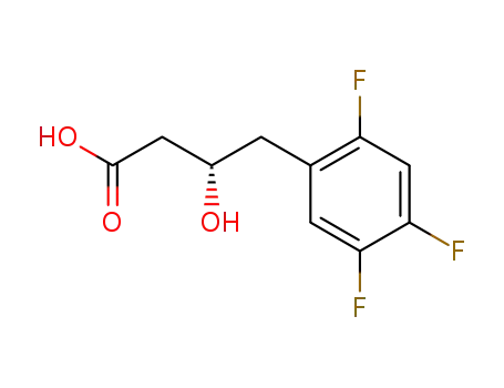 Molecular Structure of 868071-17-4 ((3S)-2',4',5'-Trifluoro-3-hydroxybenzenebutanoic acid)