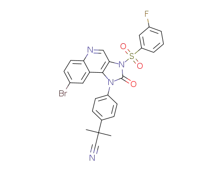 2-(4-(8-bromo-3-(3-fluorophenylsulfonyl)-2-oxo-2,3-dihydro-1H-imidazo[4,5-c]quinolin-1-yl)phenyl)-2-methylpropanenitrile
