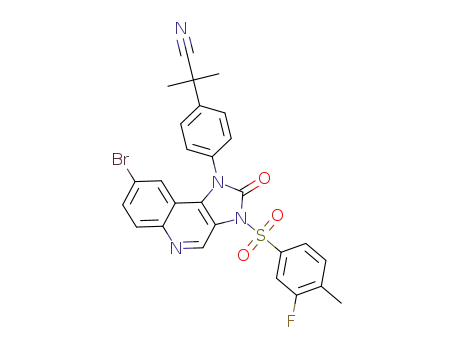 2-(4-(8-bromo-3-(3-fluoro-4-methylphenylsulfonyl)-2-oxo-2,3-dihydro-1H-imidazo[4,5-c]quinolin-1-yl)phenyl)-2-methylpropanenitrile