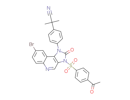 2-(4-(3-(4-acetylphenylsulfonyl)-8-bromo-2-oxo-2,3-dihydro-1H-imidazo[4,5-c]quinolin-1-yl)phenyl)-2-methylpropanenitrile