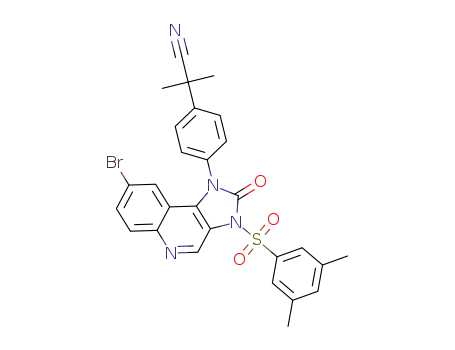 2-(4-(8-bromo-3-(3,5-dimethylphenylsulfonyl)-2-oxo-2,3-dihydro-1H-imidazo[4,5-c]quinolin-1-yl)phenyl)-2-methylpropanenitrile