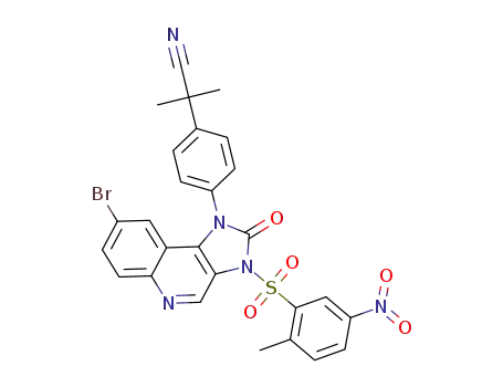 2-(4-(8-bromo-3-(2-methyl-5-nitrophenylsulfonyl)-2-oxo-2,3-dihydro-1H-imidazo[4,5-c]quinolin-1-yl)phenyl)-2-methylpropanenitrile