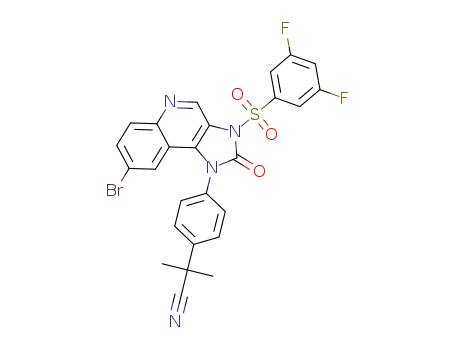 2-(4-(8-bromo-3-(3,5-difluorophenylsulfonyl)-2-oxo-2,3-dihydro-1H-imidazo[4,5-c]quinolin-1-yl)phenyl)-2-methylpropanenitrile
