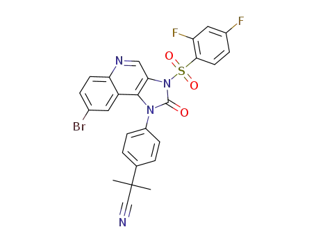 2-(4-(8-bromo-3-(2,4-difluorophenylsulfonyl)-2-oxo-2,3-dihydro-1H-imidazo[4,5-c]quinolin-1-yl)phenyl)-2-methylpropanenitrile