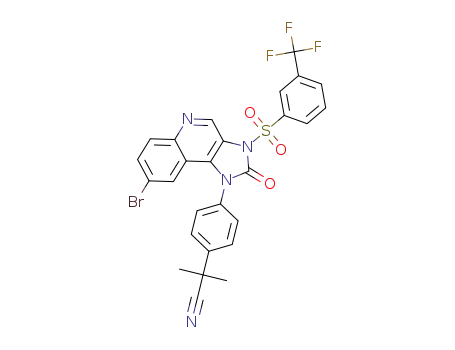 2-(4-(8-bromo-2-oxo-3-(3-(trifluoromethyl)phenylsulfonyl)-2,3-dihydro-1H-imidazo[4,5-c]quinolin-1-yl)phenyl)-2-methylpropanenitrile