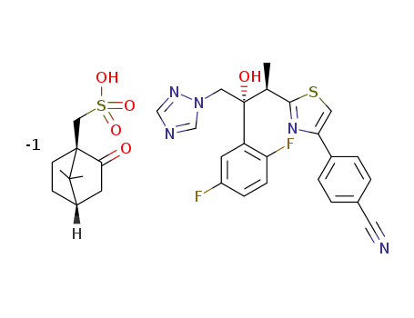 (2R,3R)-3-[4-(4-cyanophenyl)thiazol-2-yl]-1-(1H-1,2,4-triazol-1-yl)-2-(2,5-difluorophenyl)-butan-2-ol (1R)-10-camphorsulfonate