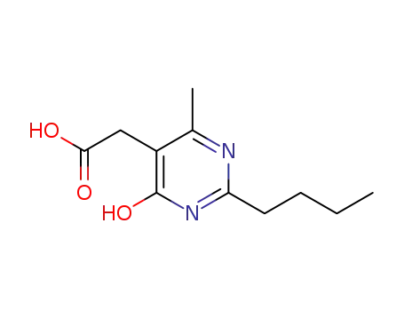 Molecular Structure of 1315478-16-0 (2-butyl-1,6-dihydro-4-methyl-6-oxo-5-Pyrimidineacetic acid)