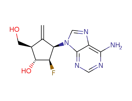 (+)-9-[(1′R,2′R,3′R,4′R)-2′-fluoro-3′-hydroxy-4′-(hydroxymethyl)-5′-methylenecyclopentan-1′-yl]-adenine