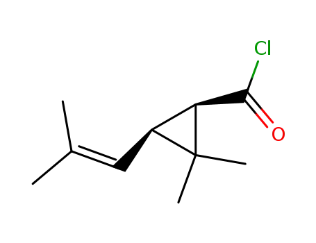 Molecular Structure of 53955-46-7 ((1R-cis)-2,2-Dimethyl-3-(2-methylprop-1-enyl)cyclopropanecarbonyl chloride)