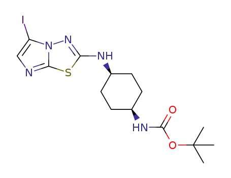 (cis)-[4-(5-iodo-imidazo[2,1-b][1,3,4]thiadiazol-2-ylamino)-cyclohexyl]-carbamic acid tert-butyl ester
