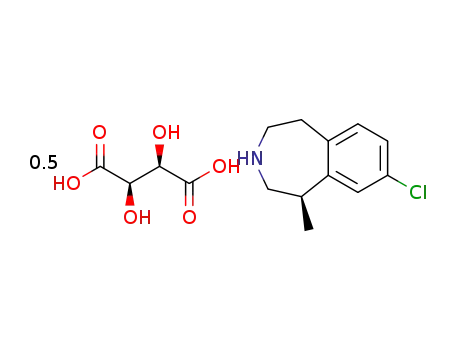 (R)-8-chloro-1-methyl-2,3,4,5-tetrahydro-1H-3-benzazepine hemitartrate