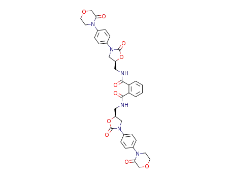 Molecular Structure of 1365267-36-2 (1,2-BenzenedicarboxaMide, N1,N2-bis[[(5S)-2-oxo-3-[4-(3-oxo-4-Morpholinyl)phenyl]-5-oxazolidinyl]Methyl]-)
