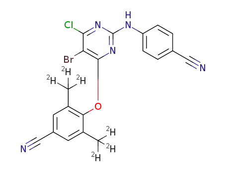4-(5-bromo-6-chloro-2-(4-cyanophenylamino)-pyrimidin-4-yloxy)-3,5-[(2)H6]dimethylbenzonitrile