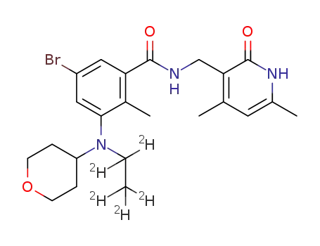 5-bromo-N-((4,6-dimethyl-2-oxo-1,2-dihydropyridin-3-yl)methyl)-3-(ethyl-d5 (tetrahydro-2H-pyran-4-yl)amino)-2-methylbenzamide