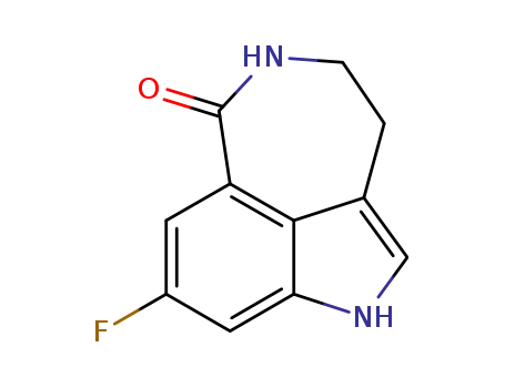 Molecular Structure of 1408282-26-7 (8-fluoro-1,3,4,5-tetrahydro-azepino[5,4,3-cd]indol-6-one)