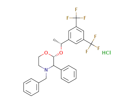 [2R-[2α(R*),3α]]-N-benzyl-2-[1-[3,5-bis(trifluoromethyl)phenyl]ethoxy]-3-(4-fluorophenyl)morpholine hydrochloride