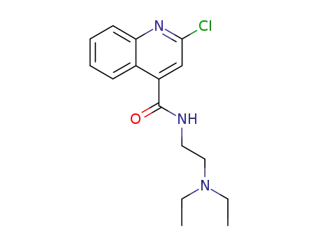 Molecular Structure of 87864-14-0 (2-Chloro-N-[2-(diethylamino)ethyl]-4-quinolinecarboxamide)