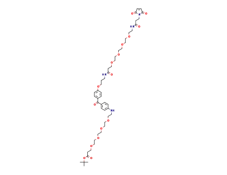 tert-butyl 1-((4-(4-((1-(2,5-dioxo-2,5-dihydro-1H-pyrrol-1-yl)-3,19-dioxo-7,10,13,16-tetraoxa-4,20-diazatricosan-23-yl)oxy)benzoyl)phenyl)amino)-3,6,9,12-tetraoxapentadecan-15-oate