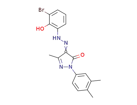 1-(3,4-dimethylphenyl)-3-methyl-4-(3-bromo-2-hydroxyphenyl)hydrazono-5-pyrazolone