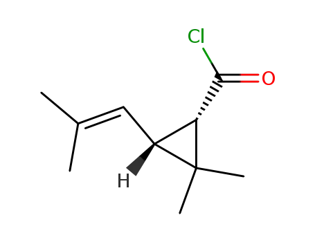 Molecular Structure of 56650-12-5 ((1S-cis)-2,2-dimethyl-3-(2-methylprop-1-enyl)cyclopropanecarbonyl chloride)