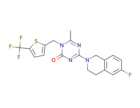 4-(6-fluoro-3,4-dihydroisoquinolin-2(1H)-yl)-6-methyl-1-{[5-(trifluoromethyl)thiophen-2-yl]methyl}-1,3,5-triazin-2(1H)-one