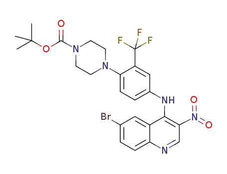 tert-butyl 4-(4-((6-bromo-3-nitroquinolin-4-yl)amino)-2-(trifluoromethyl)phenyl)piperazine-1-carboxylate