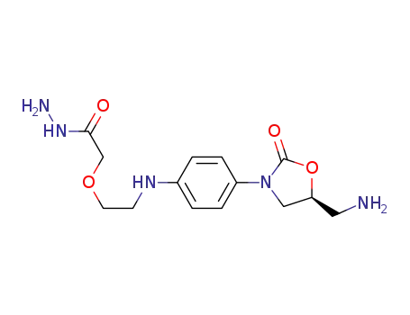 2-[2-({4-[(5S)-5-(aminomethyl)-2-oxo-1,3-oxazolidin-3-yl]phenyl}amino)ethoxy]acetohydrazide