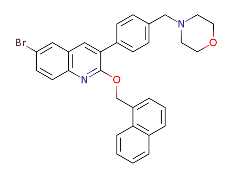6-bromo-3-(4-(morpholinomethyl)phenyl)-2-(naphthalen-1-ylmethoxy)quinoline